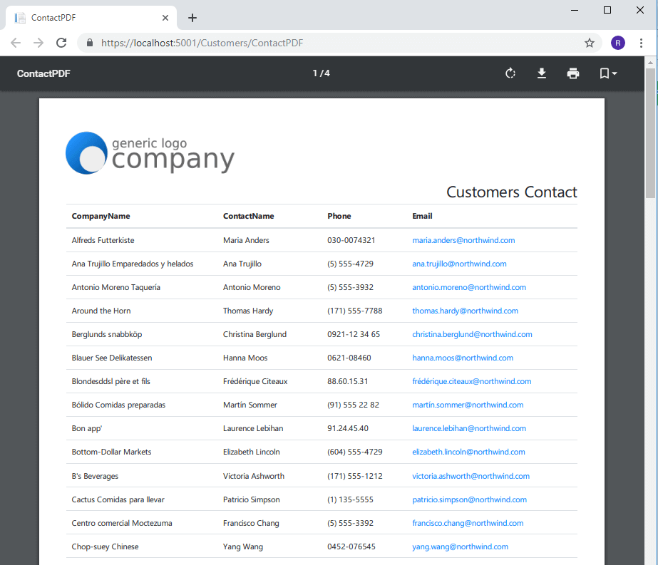 customers contact pdf