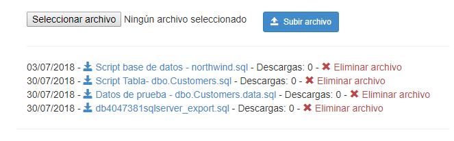 subir archivos servidor MVC